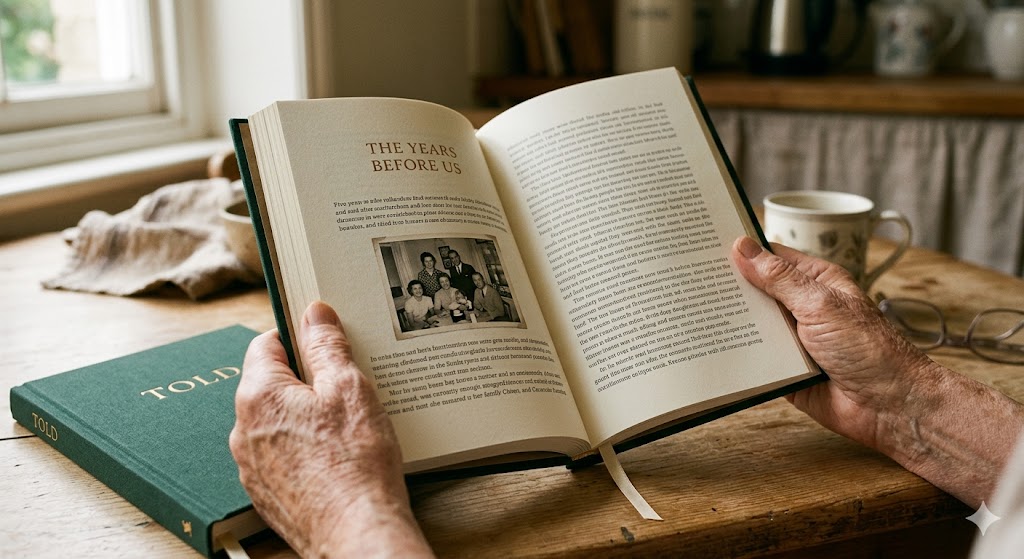 Hands holding an open book